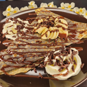 crepe banana chocolat chantilly copeaux