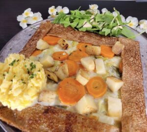 galette vegetarienne carotte oeuf salade